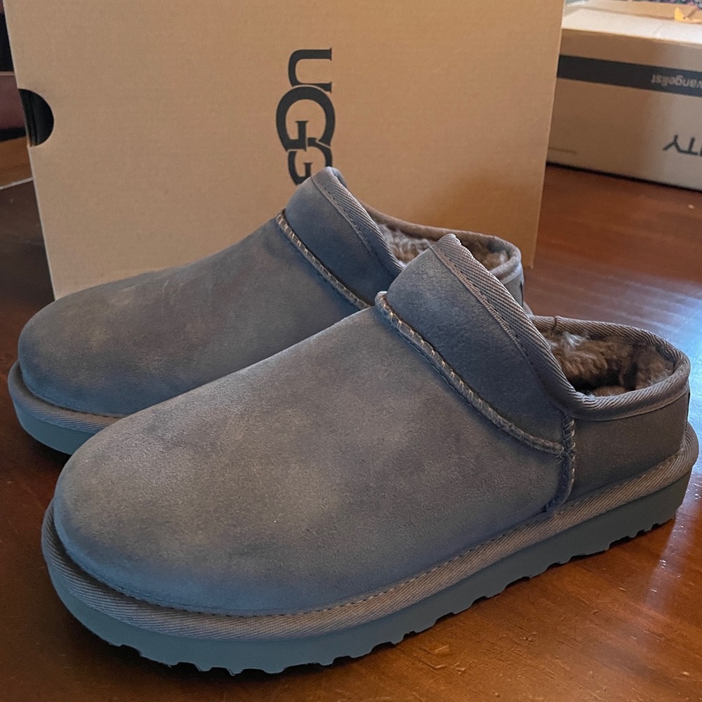 UGG Gray Suede Slippers
